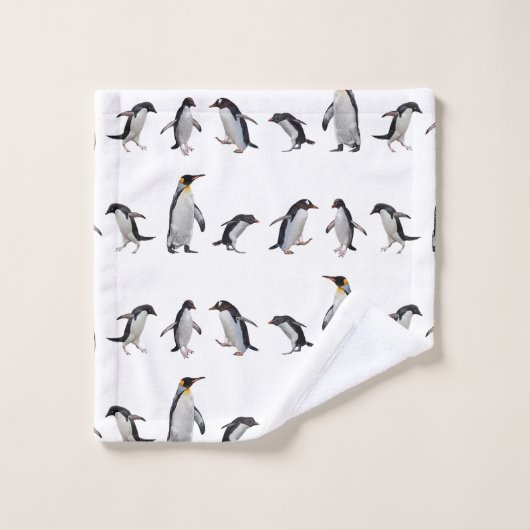 Penguin Party Bathroom Towel set Bad Handdoek (Wasdoekje)