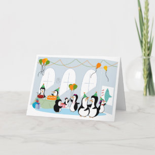 Penguin Party Birthday Card Kaart