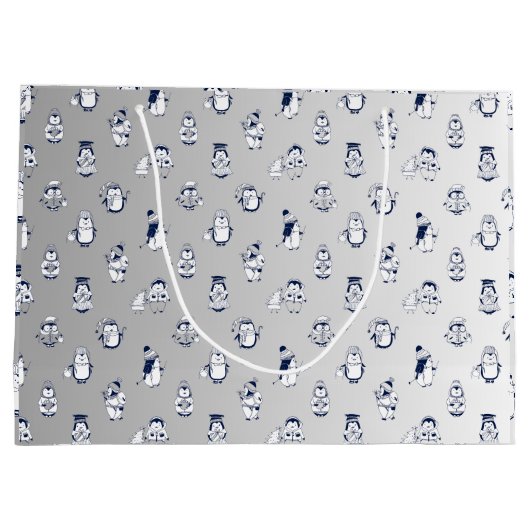 Penguin Party Perfect: Stijlvolle Gift Bag Delight Groot Cadeauzakje (Achterkant)