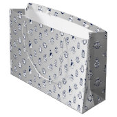 Penguin Party Perfect: Stijlvolle Gift Bag Delight Groot Cadeauzakje (Achterkant Gekanteld)