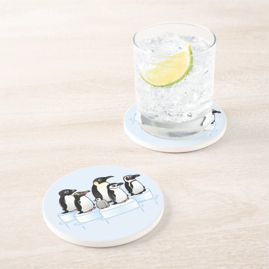 Penguin Party Zandsteen Onderzetter (Zijkant)