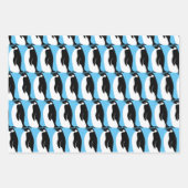 Penguin Pattern Black White Gift Inpakpapier Vel (Voorkant 3)
