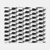Penguin Pattern Gray Black White Fleece Deken (Voorkant (Horizontaal))