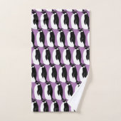 Penguin Pattern Paars Black White Bad Handdoek (Handdoek)