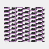 Penguin Pattern Paars Black White Fleece Deken (Voorkant (Horizontaal))