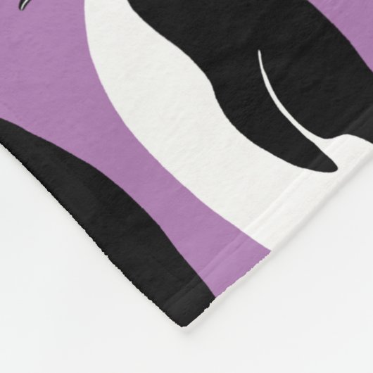 Penguin Pattern Paars Black White Fleece Deken (Hoek)