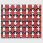 Penguin Patterned kerstpaper Cadeaupapier (Vlak)