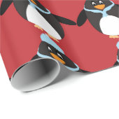 Penguin Patterned kerstpaper Cadeaupapier (Rol Hoek)