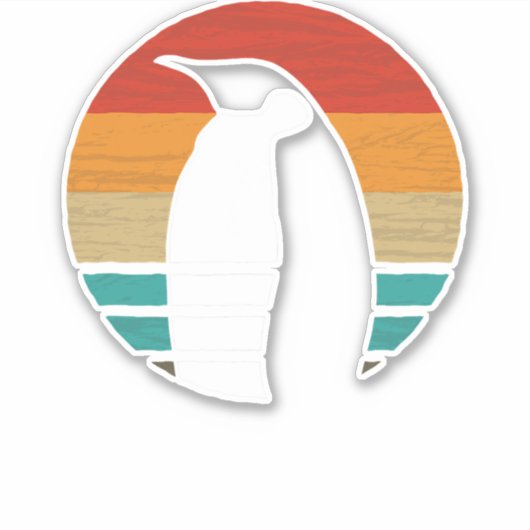 Penguin Penguin Retro Style  55 Sticker (Voorkant)