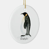 Penguin Personalized waterverf Ornament (Rechts)
