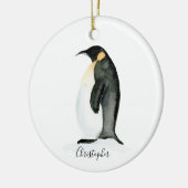 Penguin Personalized waterverf Ornament (Links)