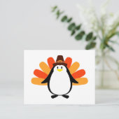 Penguin Pilgrim Turkey mash-up Briefkaart (Staand voorkant)