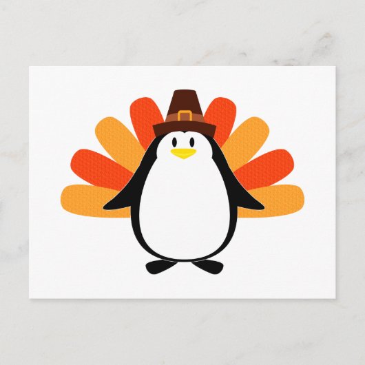 Penguin Pilgrim Turkey mash-up Briefkaart (Voorkant)