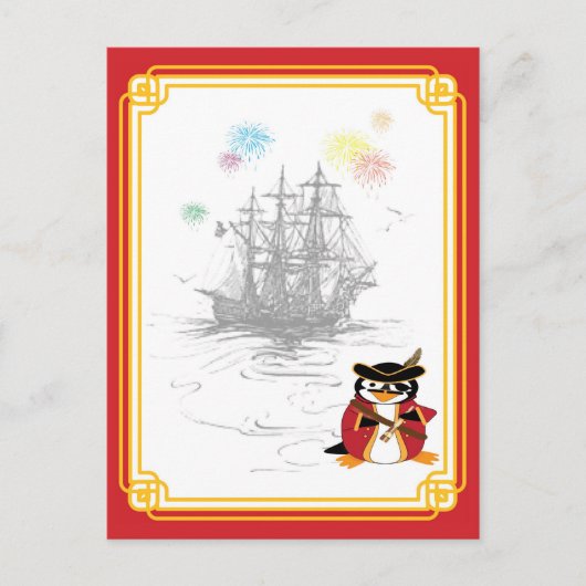 Penguin Pirate Briefkaart (Voorkant)