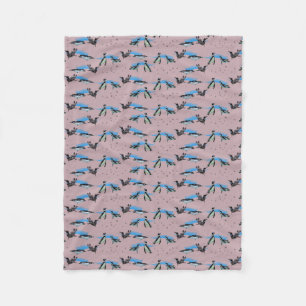Penguin Pool Party Fleece Blanket (Dusty Pink)