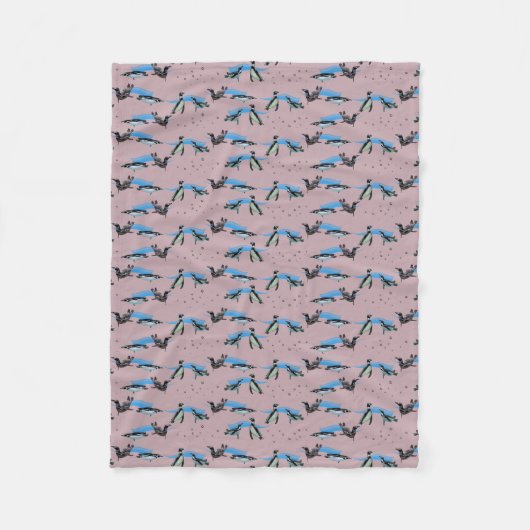 Penguin Pool Party Fleece Blanket (Dusty Pink) (Voorkant)