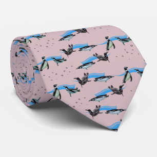Penguin Pool Party Tie Doublezijdig (Roze) Stropdas