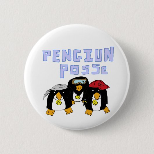 Penguin Posse-Button Ronde Button 5,7 Cm (Voorkant)