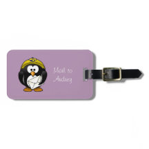 Penguin Postman Paars Bagagelabel