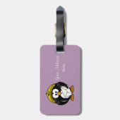 Penguin Postman Paars Bagagelabel (Achterkant verticaal)