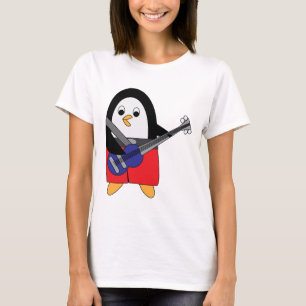 Penguin Pplay Bass Guitar Cute T-shirt