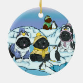 Penguin Puppy March Keramisch Ornament (Achterkant)