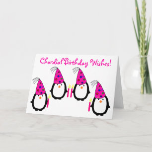 Penguin Quartet Birthday Card Kaart