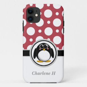 Penguin Red Assorted Polka Dots iPhone 5 Hoesje