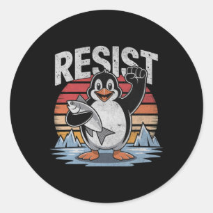 Penguin Resist Tariffs Penguins Mannen Vrouwen Ant Ronde Sticker