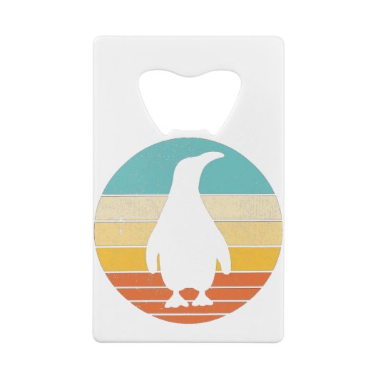 Penguin Retro Sunset Kredietkaart Flessenopener (Achterkant)