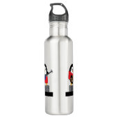 Penguin Rock Band Cute Waterfles (Achterkant)