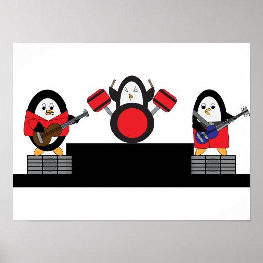 Penguin Rock en Roll Band Poster (Voorkant)