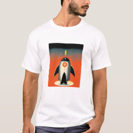 Penguin Rocket naar Mars T-Shirt