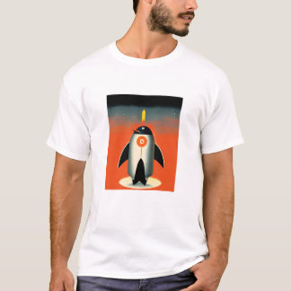 Penguin Rocket naar Mars T-Shirt