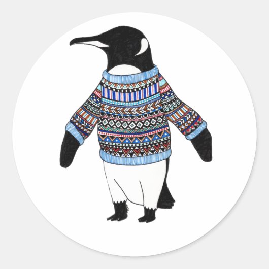 Penguin Ronde Sticker (Voorkant)