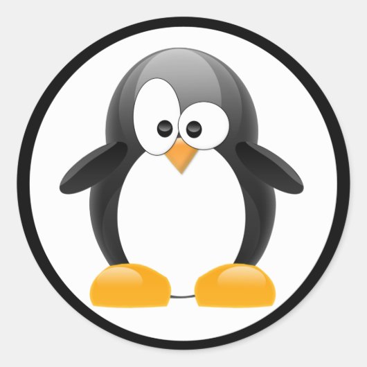Penguin Ronde Sticker (Voorkant)