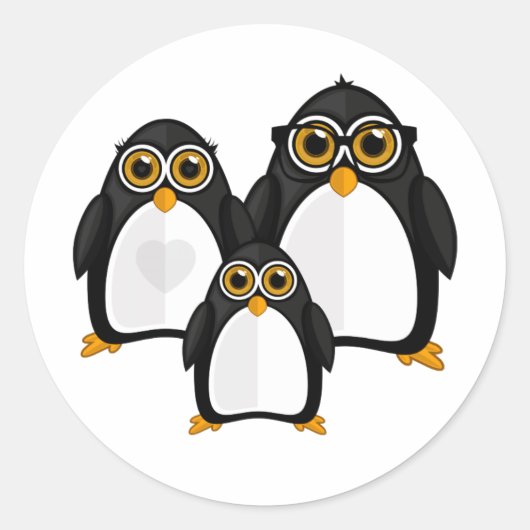 Penguin Ronde Sticker (Voorkant)