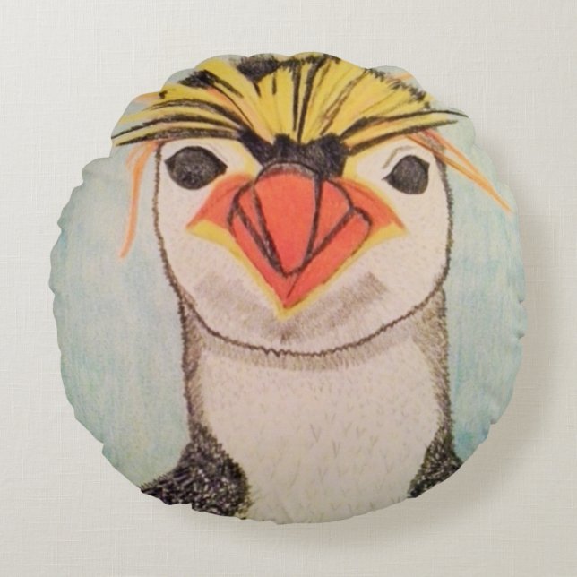 Penguin Round Pillow Rond Kussen (Voorkant)