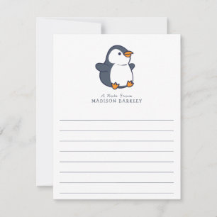 Penguin Schattige platte Briefpapier Kaarten voor 