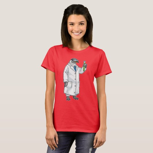Penguin Scientist Test tube Laboratory T-shirt (Voorkant volledig)