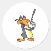 Penguin Secret Agent Ronde Sticker (Voorkant)