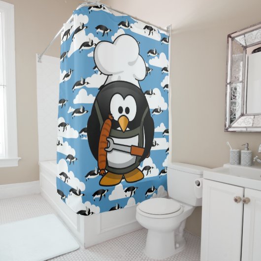 Penguin Shower Curtain Douchegordijn (In situ)