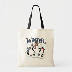 Penguin Skating Holiday Tshirts en Gifts Tote Bag