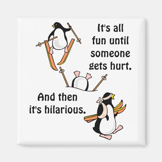 Penguin Ski Adventure Magneet (Voorkant)