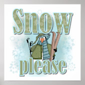 Penguin Ski Snow Alsjeblieft T-shirts en cadeautje Poster (Voorkant)