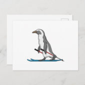 Penguin Skier Ski Briefkaart (Voorkant / Achterkant)
