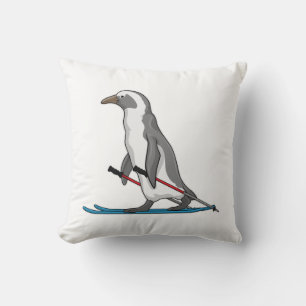 Penguin Skier Ski Kussen