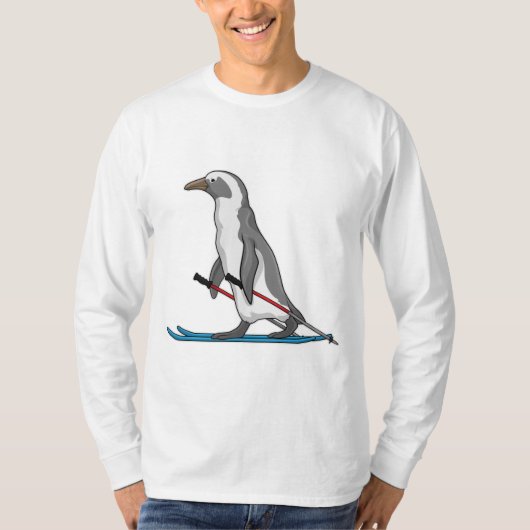 Penguin Skier Ski T-shirt (Voorkant)