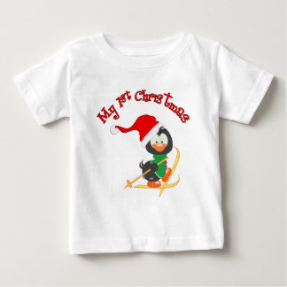 Penguin Skiing 1e Kerstmis