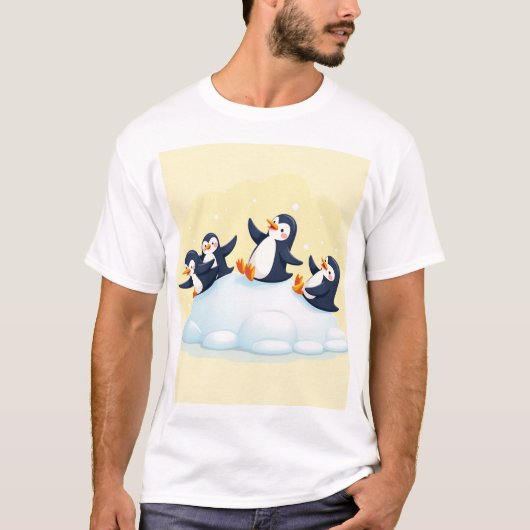 Penguin Slide T-shirt Design (Voorkant)
